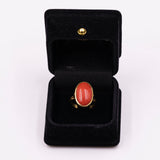 Vintage-Ring aus 18-karätigem Gold mit roter Koralle, 60er Jahre