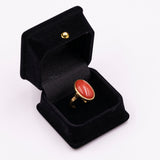 Vintage-Ring aus 18-karätigem Gold mit roter Koralle, 60er Jahre