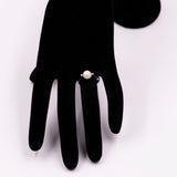 Vintage-Ring aus 18 Karat Weißgold mit Perlen und Diamanten, 60er Jahre