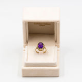 Vintage-Cocktailring aus 8-karätigem Gelbgold mit Amethyst (3.70 Karat), 70er Jahre