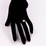 Vintage-Ring aus 18 Karat Weißgold mit Perlen und Diamanten, 60er Jahre