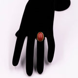 Vintage-Ring aus 18-karätigem Gold mit roter Koralle, 60er Jahre