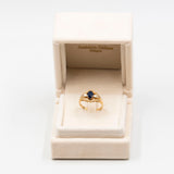 Vintage-Ring aus 14-karätigem Gelbgold mit Saphir (0.70 ct) und Diamanten (0.15 ct), 70er Jahre