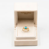 Винтажное кольцо из желтого золота 8 карат с бирюзой и бриллиантами, 70-е годы.