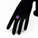Vintage-Cocktailring aus 8-karätigem Gelbgold mit Amethyst (3.70 Karat), 70er Jahre