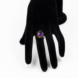 Vintage-Cocktailring aus 8-karätigem Gelbgold mit Amethyst (3.70 Karat), 70er Jahre