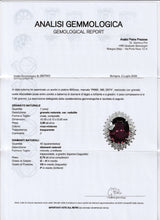 ANELLO A BALLERINA IN PLATINO 900 CON GRANATO NATURALE (3.86CT) E DIAMANTI (0.74CT)