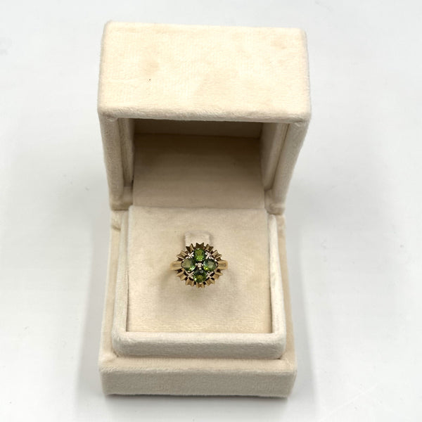 "RISERVATO" Anello vintage in oro giallo 14k con peridoti