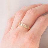 Anello vintage in oro giallo 18K con diamanti (0.50ctw), anni ‘70/‘80