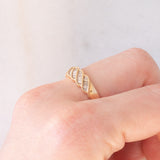 Anello vintage in oro giallo 18K con diamanti (0.50ctw), anni ‘70/‘80