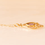 Vintage-Halskette mit 9K-Gelbgoldkette und 9K-Gelbgoldanhänger mit Amethyst (ca. 0.25 ct), ca. 70er/80er Jahre.