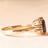 Anello vintage in oro giallo 14K con ametista (2.60ct ca.) e diamanti di taglio brillante (0.12ctw ca.), anni ‘70