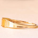 Vintage-Bandring aus 10-karätigem Gelbgold mit Citrinquarz (ca. 0.45 ct) und Diamanten im Brillantschliff (ca. 0.06 ctw), 70er Jahre