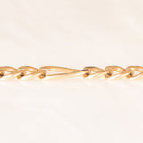 Bracelet à maillons Figaro vintage en or jaune 9 carats