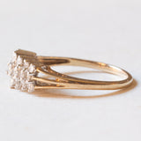 Vintage-Ring aus 9-karätigem Gelb- und Weißgold mit Diamanten im Brillantschliff (ca. 0.21 ctw), 70er/80er Jahre