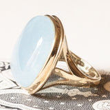 Vintage Ring in 9K Gelbgold mit Aquamarin (ca. 21.80ct), 60er/70er Jahre