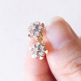 Vintage-Ohrringe aus 14-karätigem Gelbgold und Weißgold mit Diamanten im Brillantschliff (ca. 0.24 ctw), 60er/70er Jahre