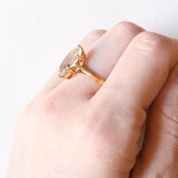 Vintage-Ring aus 18 Karat Gelbgold mit blauem Stein, 50er/60er Jahre