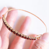 Vintage 8K Gelbgold Granat Armreif, 50er/60er Jahre