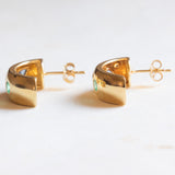 Boucles d'oreilles vintage en or 14 carats avec diamants, rubis, émeraudes et saphirs, années 70/80
