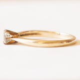 Solitario vintage in oro giallo 9K con zaffiro grigio (0.45ct ca.), anni ‘60