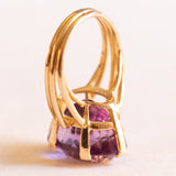 Vintage-Cocktailring aus 18 Karat Gelbgold mit Amethyst (ca. 12 Karat), 60er Jahre