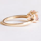 Vintage-Solitär aus 14-karätigem Gelbgold mit rosa Morganit (ca. 1.60 ct), 70er Jahre