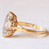 Vintage-Ring aus 18 Karat Gelbgold mit blauem Stein, 50er/60er Jahre