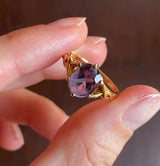 Vintage 18K yellow gold ring with amethyst (approx. 1.70ct), 50s/60s