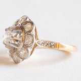 Vintage 18K Yellow & White Gold Diamond (approx. 1.35ctw) Daisy Ring, 50s/60s