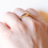 Vintage 18 Karat Gelbgold Ring mit Rubinen und Diamanten, 70er Jahre