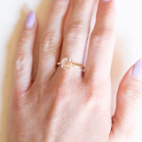 Vintage-Solitär aus 14-karätigem Gelbgold mit rosa Morganit (ca. 1.60 ct), 70er Jahre