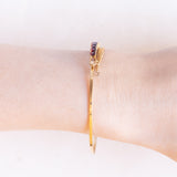 Vintage 8K Gelbgold Granat Armreif, 50er/60er Jahre