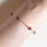 Vintage 8K Gelbgold Granat Armband, 60er/70er Jahre