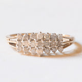 Vintage-Ring aus 9-karätigem Gelb- und Weißgold mit Diamanten im Brillantschliff (ca. 0.21 ctw), 70er/80er Jahre