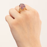 Vintage-Cocktailring aus 18 Karat Gelbgold mit Amethyst (ca. 12 Karat), 60er Jahre