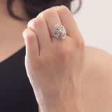 Vintage-Diamantring aus 18 Karat Gelb- und Weißgold im Art-Déco-Stil (Mitte ca. 0.15 ct)