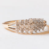 Vintage-Ring aus 9-karätigem Gelb- und Weißgold mit Diamanten im Brillantschliff (ca. 0.21 ctw), 70er/80er Jahre