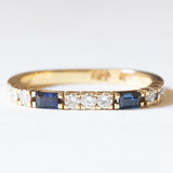 Vintage Ring aus 18 Karat Gelbgold mit Saphiren (ca. 0.10 ctw) und Diamanten (ca. 0.27 ctw), 70er/80er Jahre