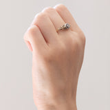 Antiker Diamant-Solitär im Brillantschliff aus 14 Karat Gelbgold und Silber, 20er/30er Jahre