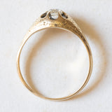 Antiker Solitär aus 18 Karat Gelbgold mit altem Diamanten im Minenschliff (ca. 0.22 ct), Anfang des 900. Jahrhunderts