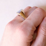 Vintage Ring aus 9K Gelbgold mit Doppelopalen, 70er/80er Jahre