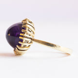 Vintage 14K Gelbgold Amethyst Ring im Cabochonschliff, 60er/70er Jahre