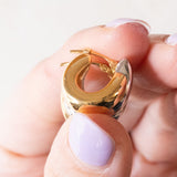 Vintage-Doppel-Creolen aus 18-karätigem Gold (Gelb und Weiß), 60er Jahre