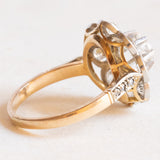 Vintage 18K Yellow & White Gold Diamond (approx. 1.35ctw) Daisy Ring, 50s/60s