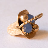 Vintage Anhänger aus 18 Karat Gelbgold mit Opalglas, 40er/50er Jahre