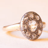 Antique 14K yellow gold and silver daisy ring with rosette-cut diamonds (approx. 0.68ctw), early 900s