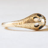 Antiker Solitär aus 18 Karat Gelbgold mit altem Diamanten im Minenschliff (ca. 0.22 ct), Anfang des 900. Jahrhunderts