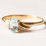 Vintage Ring aus 18 Karat Gelbgold mit blauem Topas (ca. 0.90 ct), 60er Jahre