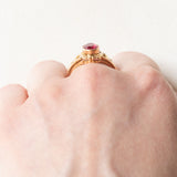 Vintage-Ring aus 14-karätigem Gelbgold mit synthetischem Rubin (ca. 1.50 ct), 40er Jahre